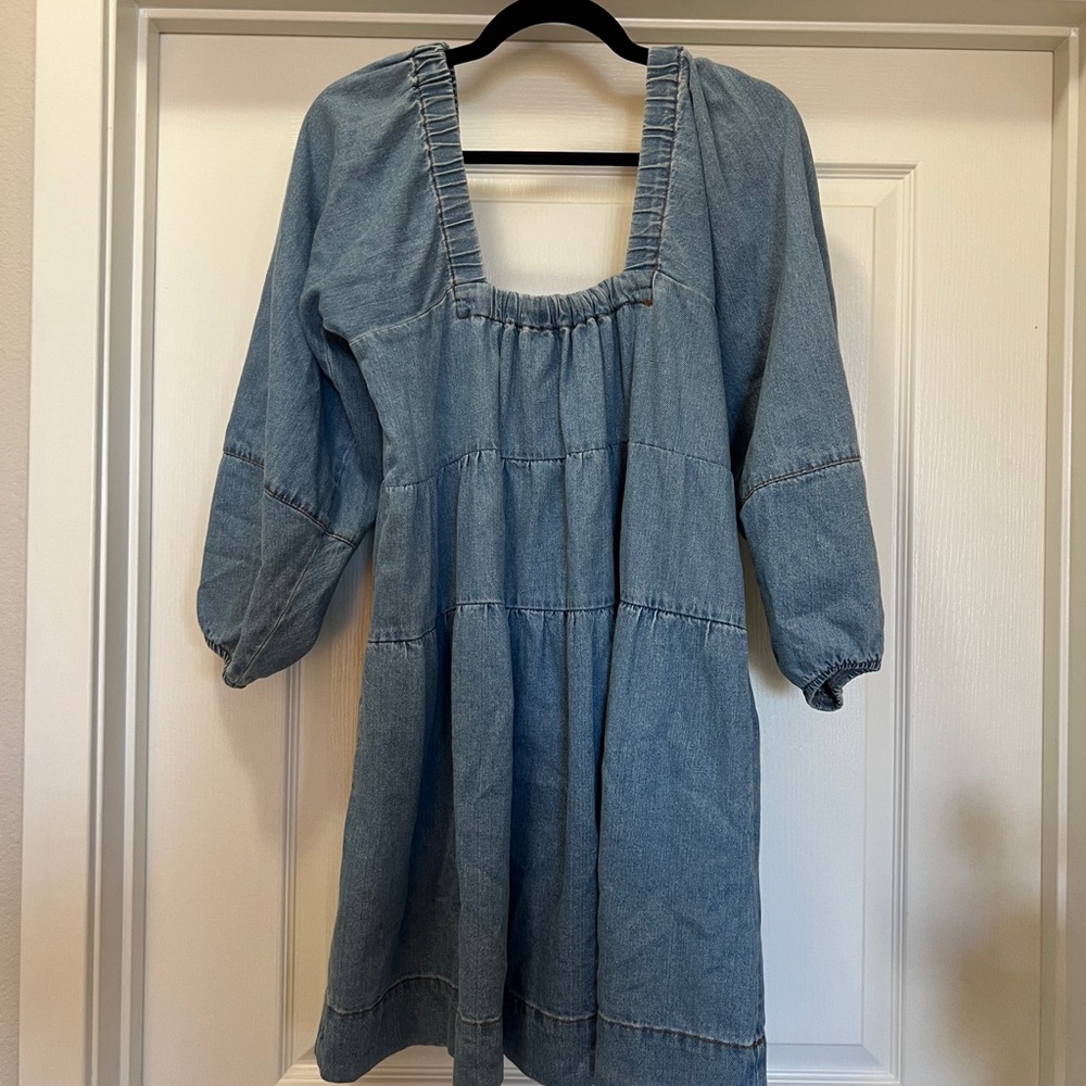 Free People Denim Babydoll Dress